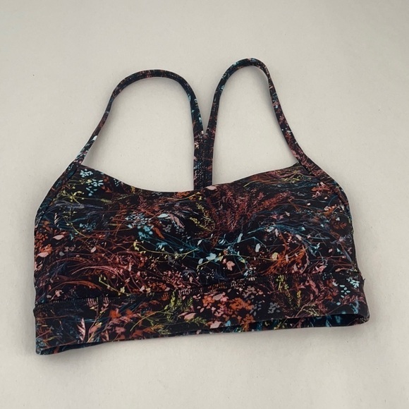 Lululemon Flow Y Bra Nule Foliage overlay multi, sports bra Women's size 2 - Picture 1 of 3